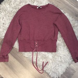 American Eagle corset crop sweater